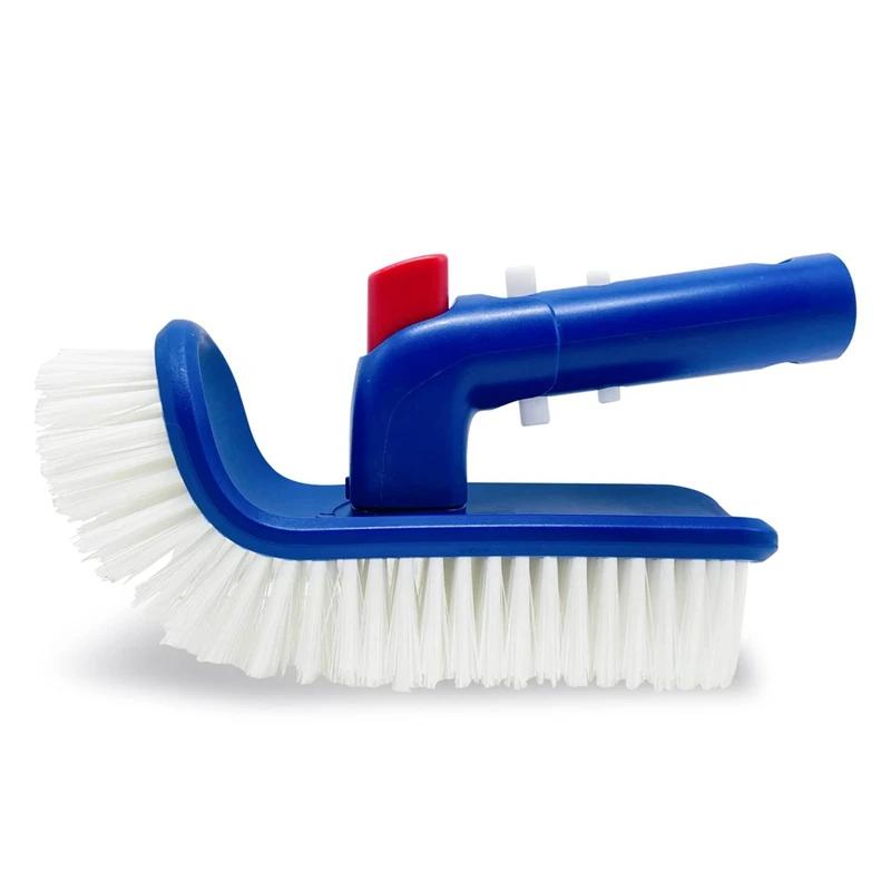 New-Pool Brush For Step & Corner, Rotatable Hand Scrub Brush With Fine Bristles For Cleaning Swimming Pools